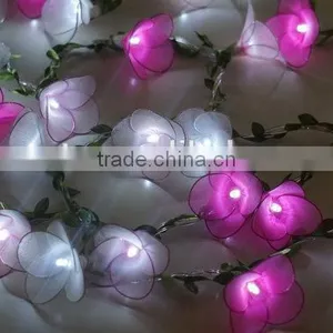 Pink and White LED Flower String Lights thumbnail-1