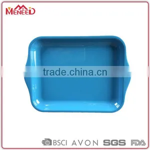 Solid Color Melamine Handled Trays, Cheap 9inch Lunch School Tray thumbnail-3
