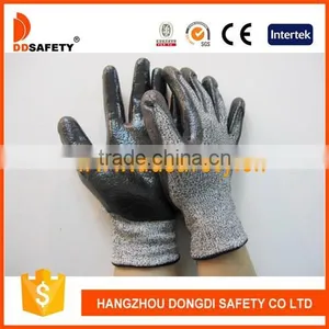 DDSAFETY Cut Resistant Black Nitrile Palm Coated Safety Gloves thumbnail-1