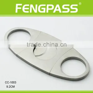 CC-1003 9.0cm 2CR13 Stainless Steel Oval-Shaped Full Metal Cigar Cutter thumbnail-1