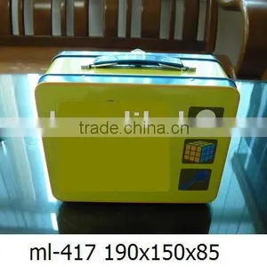 Metal Lunch Tin Box With Plastic Handle thumbnail-1