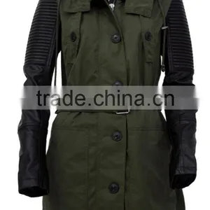 ALIKE Lady Jacket Cotton Jacket With pu Sleeves thumbnail-1