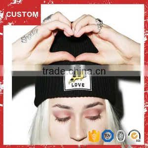 Custom 100% Acrylic Knit Beanie Hat , Knit Beanie thumbnail-1