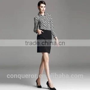 Office Ladies Elegant Fashion Printed Long Sleeve Formal Shirt thumbnail-2