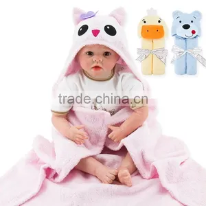 Baby Bath Towel Blanket Plush Toy Educational Hooded Washcloth Newborn Animal Design Baby Bathrobe thumbnail-1
