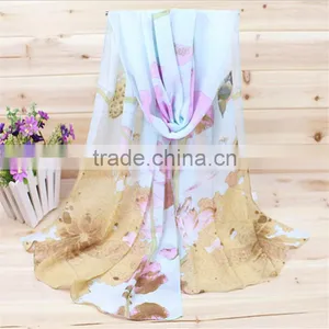 Custom Digital Print With Dandelion Pattern Scarf Silk Scarf Chiffon Scarf thumbnail-4