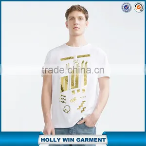 Fashion Design Golden Printed Custom t Shirt Men thumbnail-1