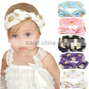 Pink Knot Polka Dot Baby Headband thumbnail-3