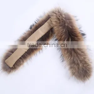 BBG-H-6 Dyed Large Raccoon Collar Fur Trim for Winter Coat Parka thumbnail-3