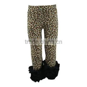 2017 Yiwu Hot Sale Wholesale Baby Pants Leggings With Leopard Print Ruffle Pants thumbnail-1