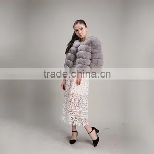 Myfur Women Winter Fox Fur Overcoats Hot Sale Fashion Lady Trim Fur Coats thumbnail-1