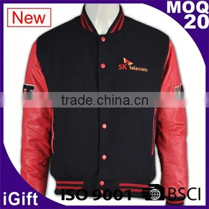 Latest Design Long Sleeve Black Cotton Baseball Jackets thumbnail-1