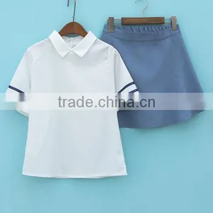2017 New Design Summer Chiffon Lolita White Sailor Sexy Girls High School Uniform Design thumbnail-2