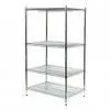 Industrial Wire Shelving, H63, W60, Chrome, 4 Shelves and 4 Posts thumbnail-1