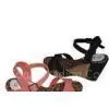 Custom New Designs Comfortable PU Pink / Black Ladies Wedge Sandals With 9cm Heels thumbnail-1