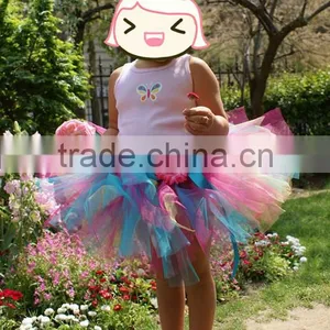 Persnickety Remake Boutique Fluffy Pettiskirt Tutu Skirt for Baby Girls Colorful Lovely Girls Mini Dress Clothing thumbnail-1