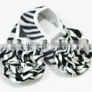 Baby Zebra Crib Shoes With Zebra Rosettes MAS37 thumbnail-1
