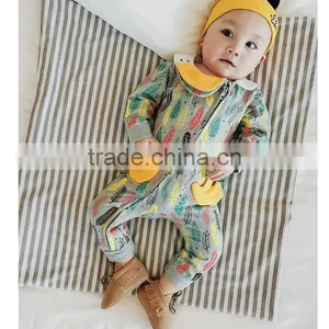 Wholesale Baby Clothes Romper Fashion Printed Baby Romper Onesie thumbnail-2