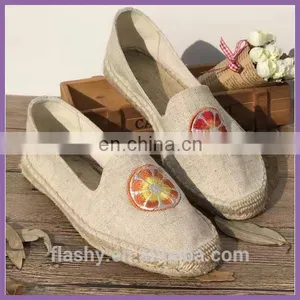 Wholesale Embroidering Espadrilles Flat Nature Canvas Shoes Classic thumbnail-1