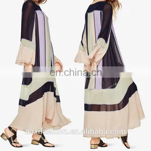 2017 New Arrivals Chinese Clothing Manufacturers Long Sleeve Latest Design Muslim Evening Dress thumbnail-1