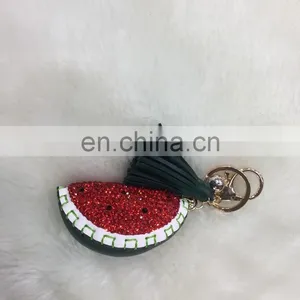 2017 New Fashion Wholesale Fruit Pom Poms Keychain for Bag and Phone thumbnail-1