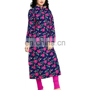 Floral Printed Casual Daily Office Wear Kurtis (Staright_Cut_Kurta_Style) thumbnail-1