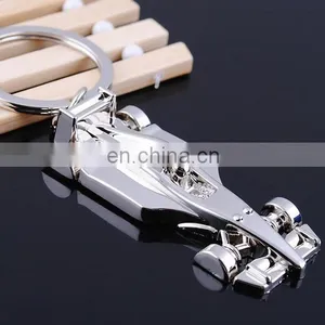 Creative Simulation Racing Car Logo Metal Key Chain With Ring thumbnail-2