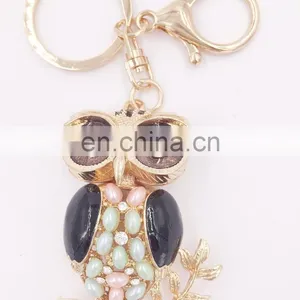Cute Owl Keychain Rhinestone Purse Bag Pendant Charm Keyring Key Chain thumbnail-4