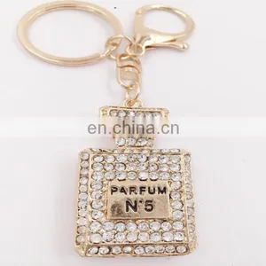 Rhinestone Crystal Keyring Charm Pendant Purse Bag Key Ring Chain Keychain Perfume Bottle Very Hot Sale thumbnail-1