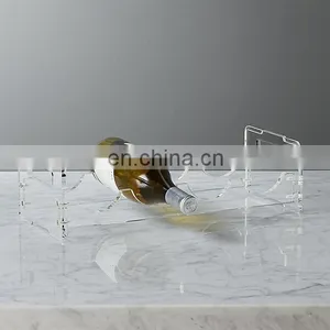 Clear Acrylic Wine Display Case Wine Glasses Carrying Case thumbnail-4