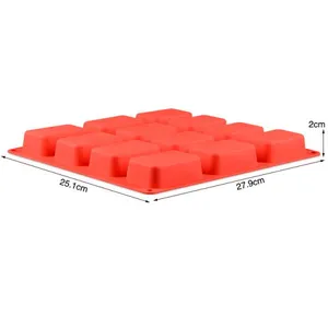 Sample Free Food Grade Silicone Cake Mould Baking Mould Tool 12holes thumbnail-1