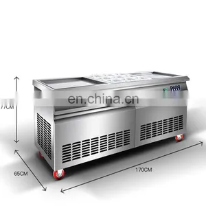 Flat Pan Frozen Yogurt Real Fruits Fry Ice Cream Machine thumbnail-1