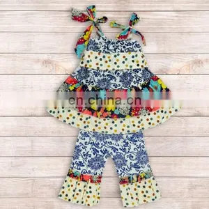 Latest Fashion Summer Dresses Pants 3 Pcs/set 2019 Baby Persnickety Remake Pajamas China Posh Boutique Clothing Manufacturers thumbnail-1