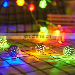 Led Fairy Metal Iron Morocco Ball Light For Christmas Tree Decoration Diwali Home Bedroom Garden Lights Holiday Lighting thumbnail-4