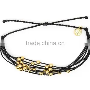 Girls Gift Knotted Cord Beads Bracelet Colorful Wax Cord Woven thumbnail-3