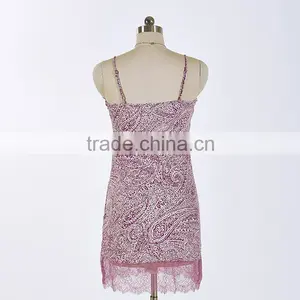100% Poly Woven Ladies Print Camisole With Lace thumbnail-2