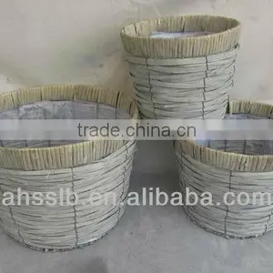 2013 Antique Color Woven Willow Garden Decoration Flowerpot thumbnail-3