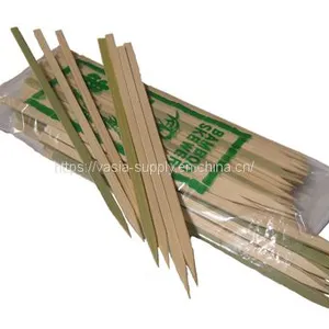 Flat Style Bamboo Wood BBQ Kebab Meat Skewer thumbnail-2
