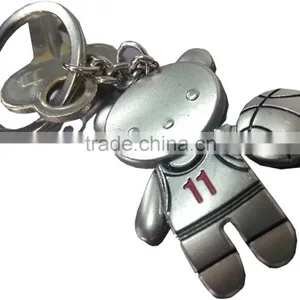 Bear Animal Keychain, Bear Metal Keychain, Bear Custom Keyring thumbnail-1