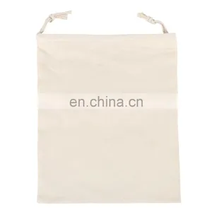 Cotton Canvas Mesh Storage Drawstring Washable Shopping Tote Bag thumbnail-5