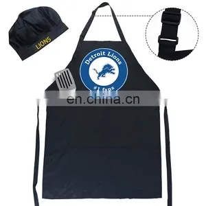 Adjustable Polyester Cotton Kitchen Apron Set With Hats And Pockets Waterproof Chef Apron in Home Kitchen With Custom Logo thumbnail-2