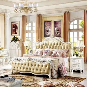 New Double Bed Luxury Leather Bed European Royalty Bed Waterproof Bedroom Furniture Bed thumbnail-4