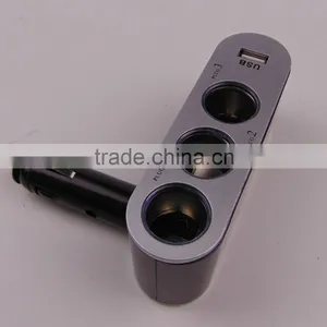 Car 3 Ways Cigarette Lighter Socket With USB thumbnail-3