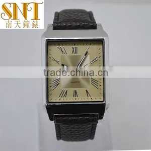 2016 Square Watch Women Case Leather Strap Sunray Dial Wholesale OEM Quartz Watch thumbnail-1