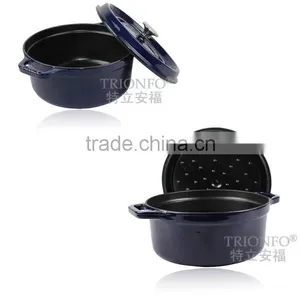 Trionfo Blue Pot Pre-seasoned Cast Iron Cookware Enameled Casserole Hot Pot thumbnail-2