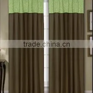2PC JACQUARD POLYESTER PATCHWORK FABRIC CURTAIN thumbnail-1