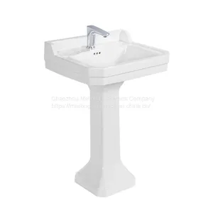 CUPC Bathroom 30 Inches 77cm Rectangle Ceramic Pedestal Sink With Backsplash thumbnail-1
