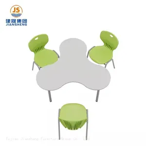 JS Best Selling Cloud Shape Student Classroom Desk Metal Frame Activity Training Table thumbnail-3