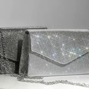 Women Sparkly Evening Bag Glitter Rhinestone Clutch Purse for Party Prom Wedding thumbnail-1