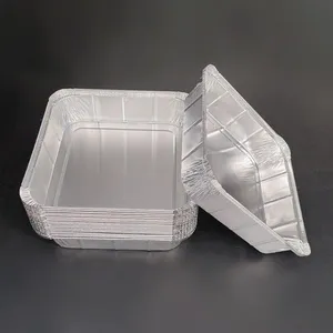 Longstar 235mm Heavy Duty Square Aluminum Foil Pan 2200ml for Meal Prep Food Storage Baking thumbnail-1